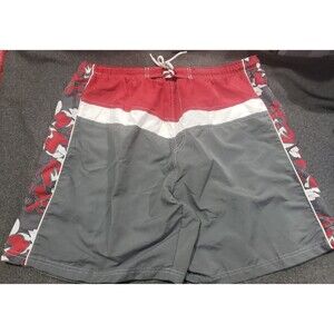 Urban Extreme Wave Gear Board Shorts Mens Size XL Stretch Waist Red Gray White